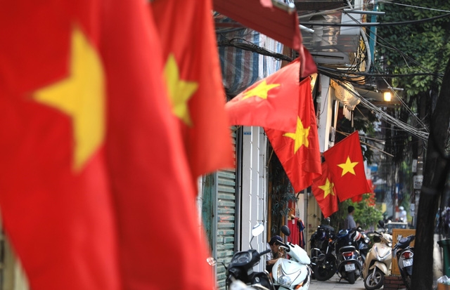 Hanoi adorned with flags and banners in celebration of Independence Day (September 2)
